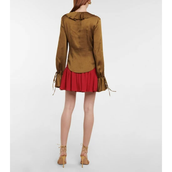 Blumarine Ruffled Silk-blend Blouse - Image 2