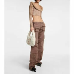 Blumarine Faux Fur-trimmed Cropped Cardigan